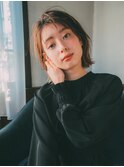 こなれショート/ボブレイヤー/ベージュ/30代40代50代/白髪染め