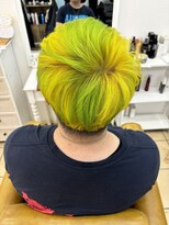 シャルティア(SHALLTIA)&nbsp;イエロー×ライムグリーン【山口市美容室】【山口市派手髪】