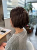 20代30代40代◎チェリーブラウンカラー似合わせカットミニボブ
