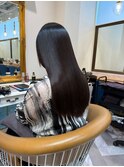 ブリーチなしチェリーブラウン髪質改善縮毛矯正酸性ストレート