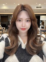 ラルユー 金山(LallYou)&nbsp;大人かわいいくびれヘアセミロング × ミルクティーベージュ