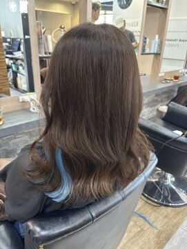 ラピス 横浜(Lapis) イヤリングカラーブルーカラーダークブラウンシールエクステ