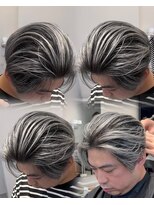 ステラ(STELLA) メンズ/バレイヤージュ/センターパート/ブリーチ&ダブルカラー