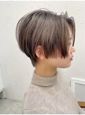 小顔ショートシャギーボブハッシュカットアッシュ20代～50代