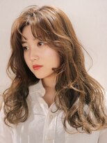 ロティー 天神(loty) レイヤー 顔周りカット 前髪 ブリーチなしカラー ベージュ 20代