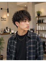 MEN's Baguz MEN'Sカット/ MEN'Sパーマ/ MEN'Sカラー 無造作カール束感メンズマッシュ韓国風ニュアンスパーマ