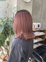 テトヘアー(teto hair) ピンクベージュ　セミロング　暖色　ピンクカラー
