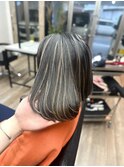ハイライトカラー/丸みボブ/白髪ぼかし/切りっぱなしボブ/大船駅