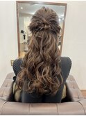 アレンジヘア ロングヘア ハーフアップスタイル