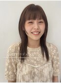 ピンクベージュ/暖色カラー/レイヤーカット/顔周りレイヤー