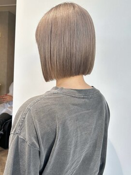 コト 福井大和田店(coto) 福井　大和田　ハイトーンカラー　ボブ　ミルクティーベージュ