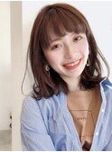 say.黒髪ボブルフネビージュ小顔ワンレンぱっつん前髪内巻きロブ