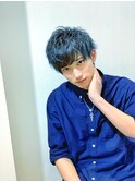 アッシュブラックカルマパーマベリーショートダークアッシュ