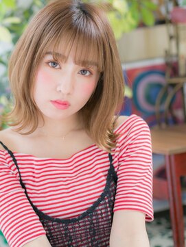 カバーヘア ブリス 志木南口駅前店(COVER HAIR bliss) ミルクティーカラー小顔外ハネボブボブディh3志木20代30代40代