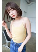 大人かわいい　チョコレートブラウン　ボブ