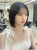 くびれヘア/顔周り/韓国/ボブ/レイヤーカット/前髪/カラー/池袋