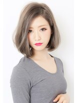 6Dエクステ 板橋店 アッシュグレーカラーミディアムボブ