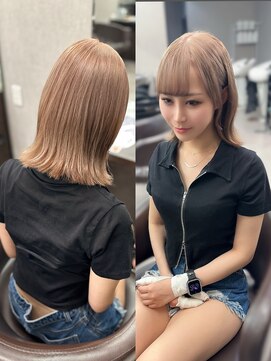 ルアナ 名古屋店(Luana) ブリーチでつくる外ハネミルクティーベージュ/名古屋亀島栄名駅