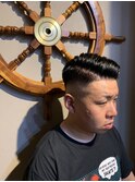 スキンフェード×七三分け