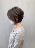 ラウンドショートボブ _ 抜け感/30代40代50代/倉敷
