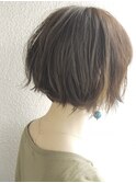 【松戸　ムラマツ】マッシュショートボブ　アッシュカーキ