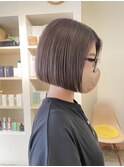 【CROP】丸みボブ×ハイトーングレージュ×ケアブリーチ