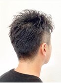 ツーブロック＆ニュアンスパーマ　メンズカット メンズショート
