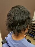 ツーブロックスパイラルパーマ×サイドパート韓流マッシュ