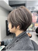 コントラスト極ハイライト☆ショートアッシュ
