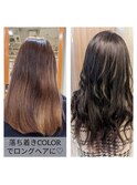 プルエクステでロングヘア　BeforeAfter