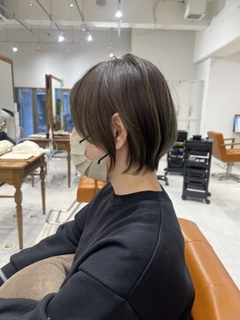 ネイロ 錦糸町(NeiRo) 魅力倍増カールセミディシアーカラーダークアッシュショートヘア