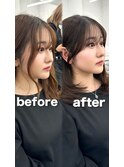前髪顔まわり韓国ヘアレイヤーカットサイドバンク2wayバンク韓国