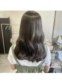 ホワイトグレージュミニウルフデジタルパーマチェリーブラウン
