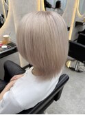ホワイトグレージュミニウルフチェリーブラウンデジタルパーマ