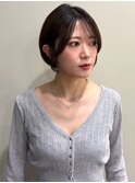 ショートボブ 顔周りカット 艶髪 髪質改善 シースルーバンク