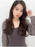韓国風イメチェングレーベージュレイヤーロング似合わせカット