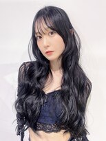 アルバム 池袋(ALBUM)&nbsp;グレージュロング黒髪小顔韓国ヘア顔周りレイヤー_F31139