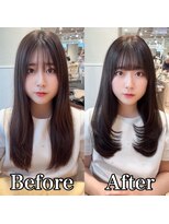 アフロート トウキョウ(AFLOAT TOKYO) 暗髪透明感小顔前髪顔まわりレイヤーカットストレート