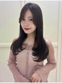 韓国ヘア/顔周りカット/レイヤーカット/ベージュ/ロング