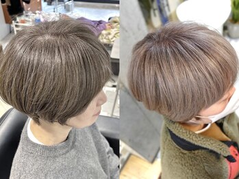アワー(OUr-)の写真/白髪を活かすカラーで上品な印象に♪白髪ぼかしも得意！ブリーチなしでも叶う美髪