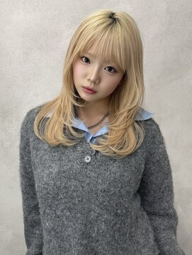 ノアル 大宮店(NOAHL) レイヤー/ハッシュカット/ミディアムヘア/ブリーチ M