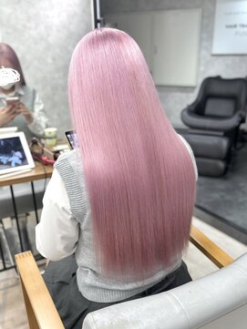 ノルン 表参道店(NORN) ミディアムレイヤーボブイメチェンピンクベージュ前髪