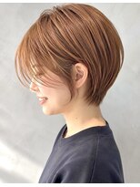 ウィールール 栄町店(WE RULE) 30代40代人気 丸みショートボブ×オレンジベージュ