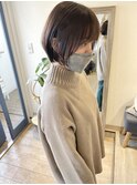 20代30代大人かわいい丸みショートボブ抜け感ラベンダーベージュ