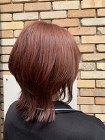 イブ ヘアーメイク(eve hair make)&nbsp;ピンクオレンジカラー×ウルフヘア