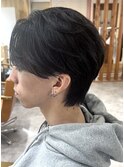 韓国ヘア毛流れセンターパートカルマパーマグレーカラーメンズ