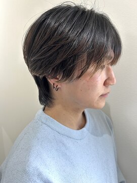 ヒュイル バイ ニアウ(Hwyl by Niau) メンズシースルーマッシュツーブロックパーマニュアンスパーマ