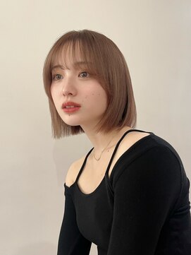 ルル 表参道(lulu.) 【高橋弥生】ボブ シースルーバング ベージュカラー