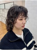 ミディアム×無造作パーマ