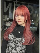 シエンゴールド(CIEN gold)&nbsp;ピンクレッドカラー/暖色カラー/赤髪/姫カット#浜松駅#カラー